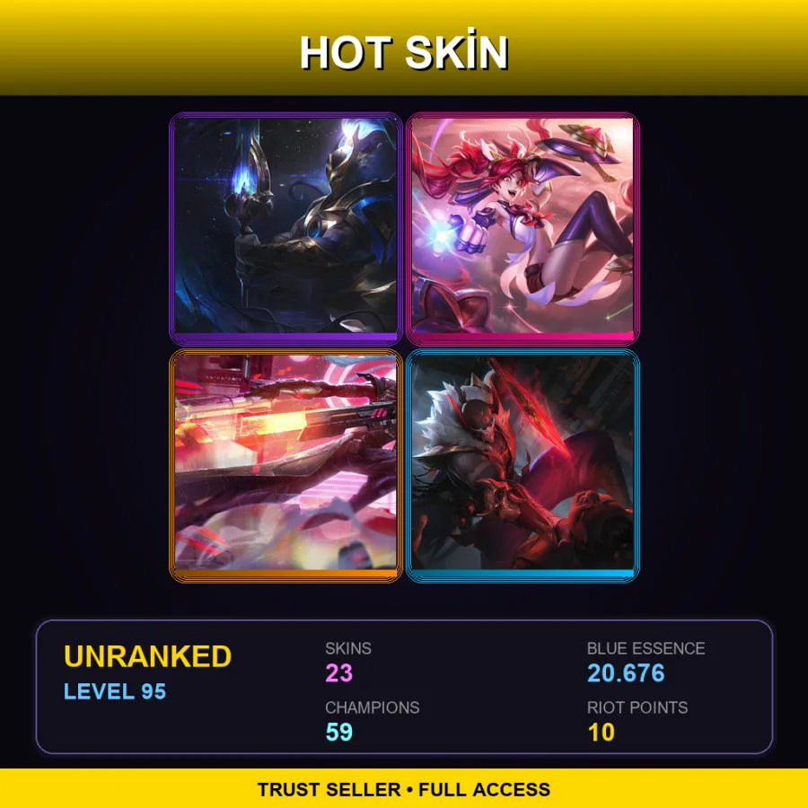 LAN | Lv95 | Unranked | 23 Skin | 59 Champ — LoL account
