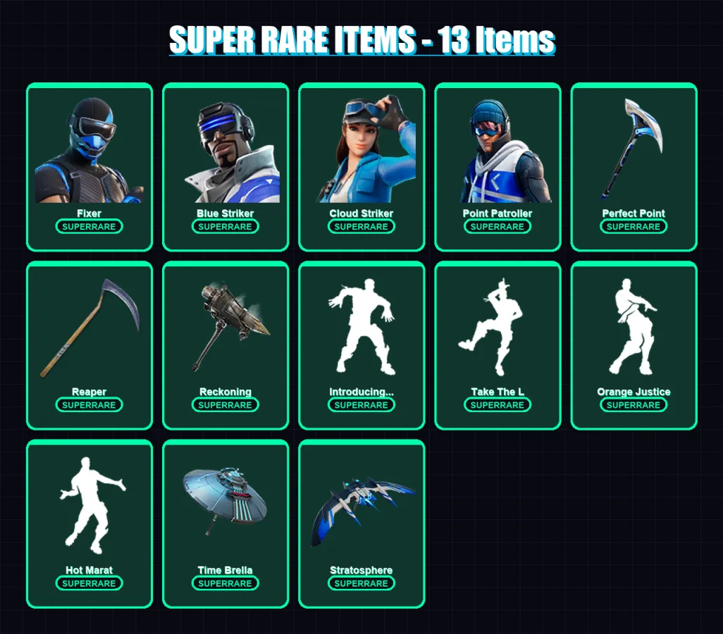 [PC/XBOX] | Fixer | Blue Striker | Cloud Striker | Point Patroller | Dark Voyager | 136 skin | 138 pickaxe | 117 emote | 131 glider | Lv2176 — Fortnite account