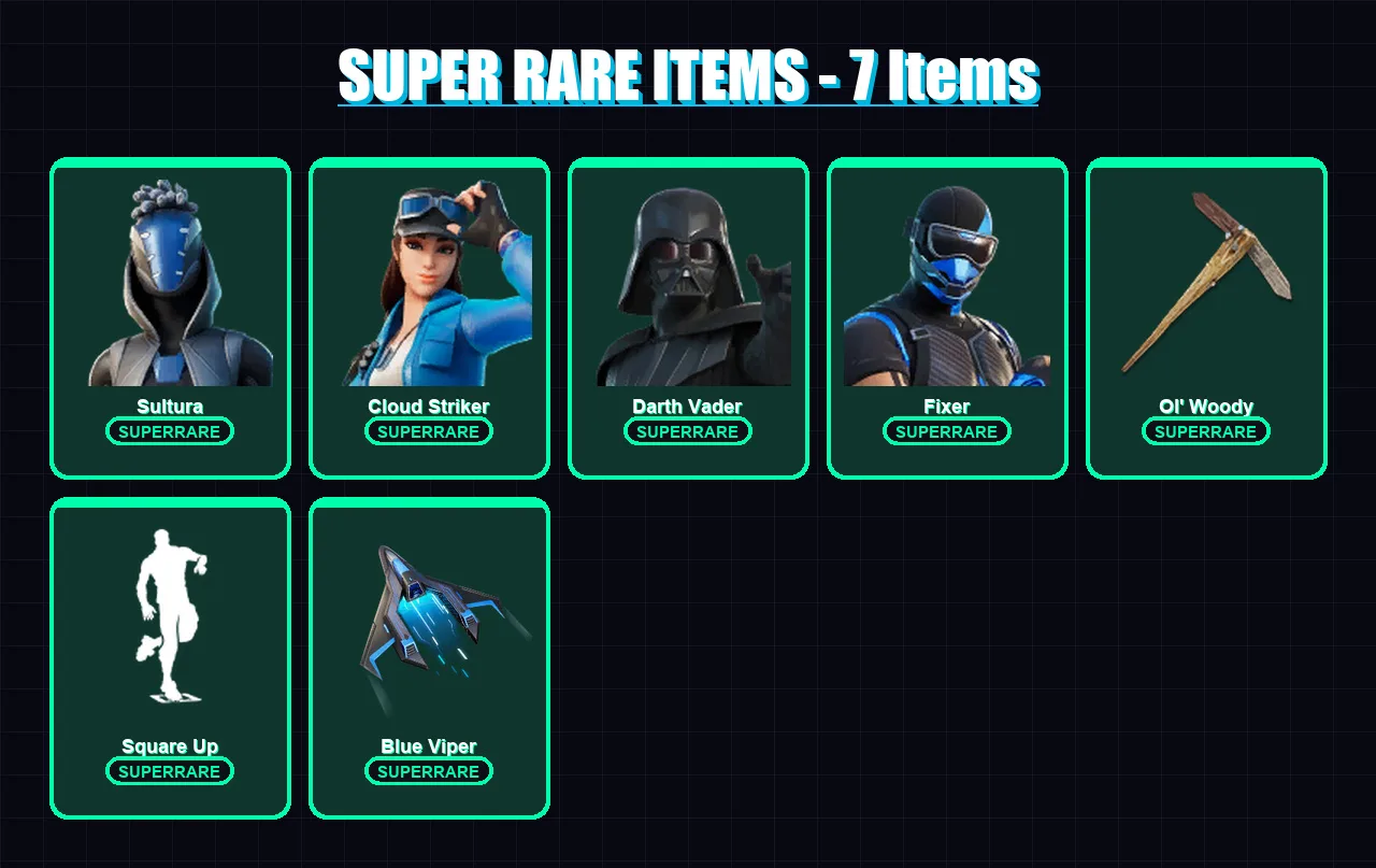 [PS4/PS5/XBOX/PC] | Sultura | Cloud Striker | Darth Vader | Fixer | The Foundation | 65 skin | 94 pickaxe | 68 emote | 88 glider | Lv1331 — Fortnite account