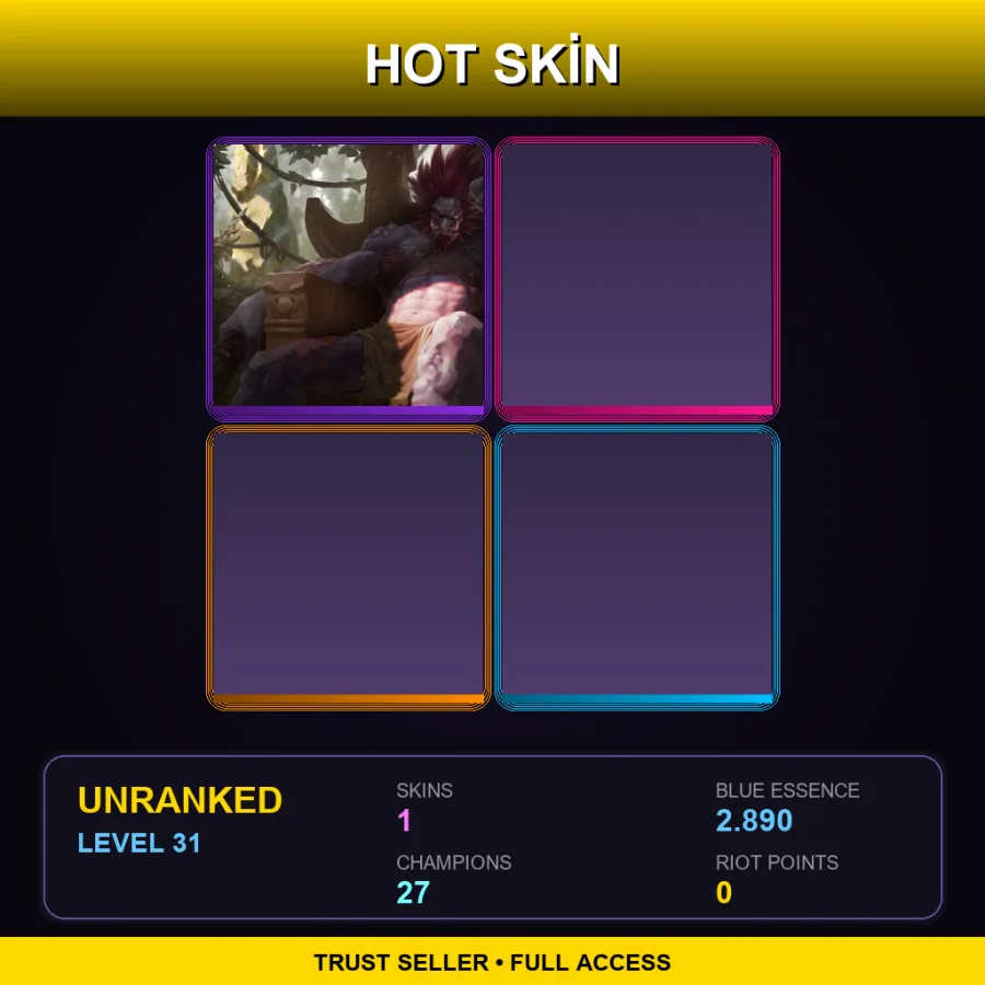 LAN | Lv31 | Unranked | 1 Skin | 27 Champ