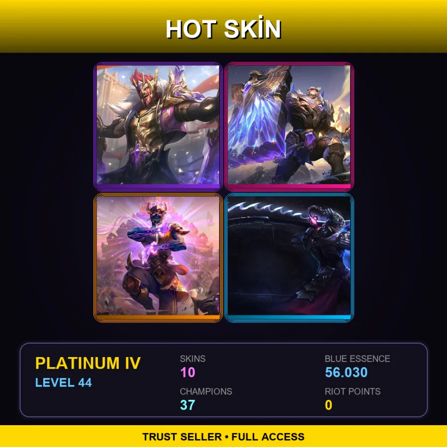 BR | Lv44 | Platinum IV | 10 Skin | 37 Champ