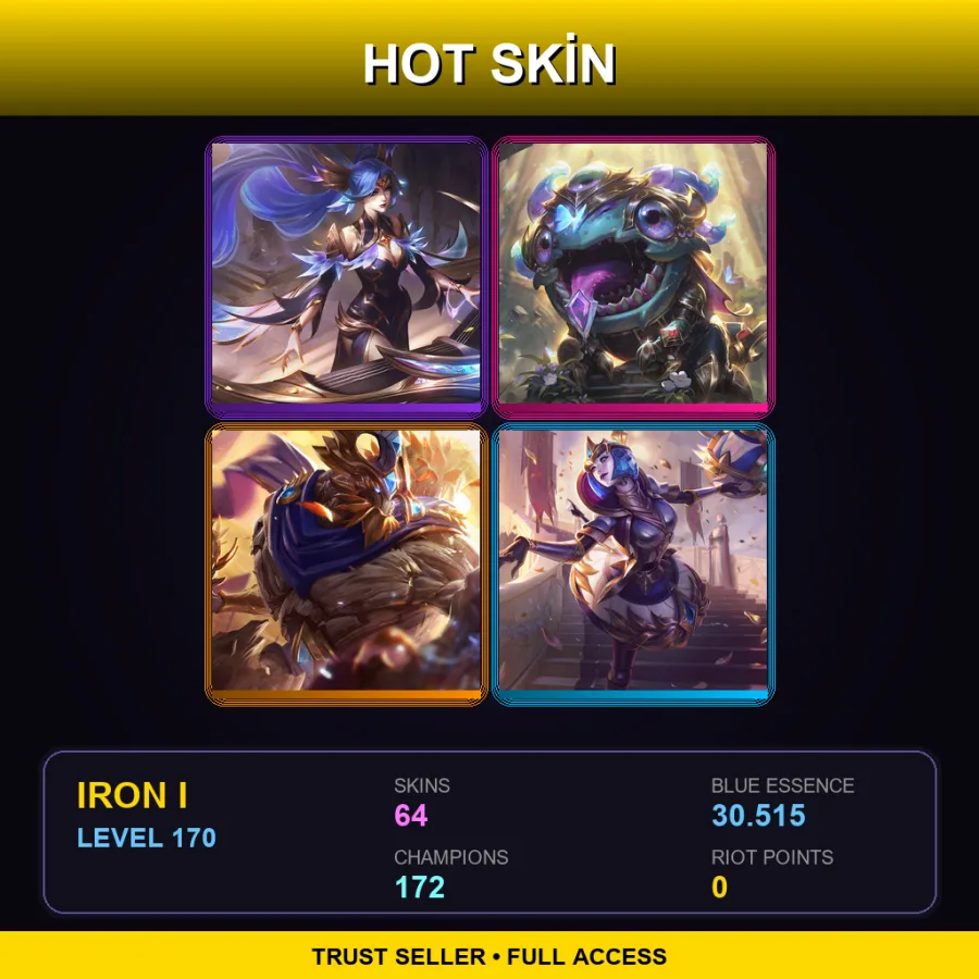 VN | Lv170 | Iron I | 64 Skin | 172 Champ