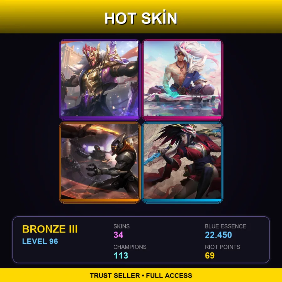 LAS | Lv96 | Bronze III | 34 Skin | 113 Champ — Spooky Gangplank