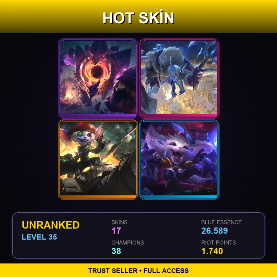 LAN | Lv35 | Unranked | 17 Skin | 38 Champ