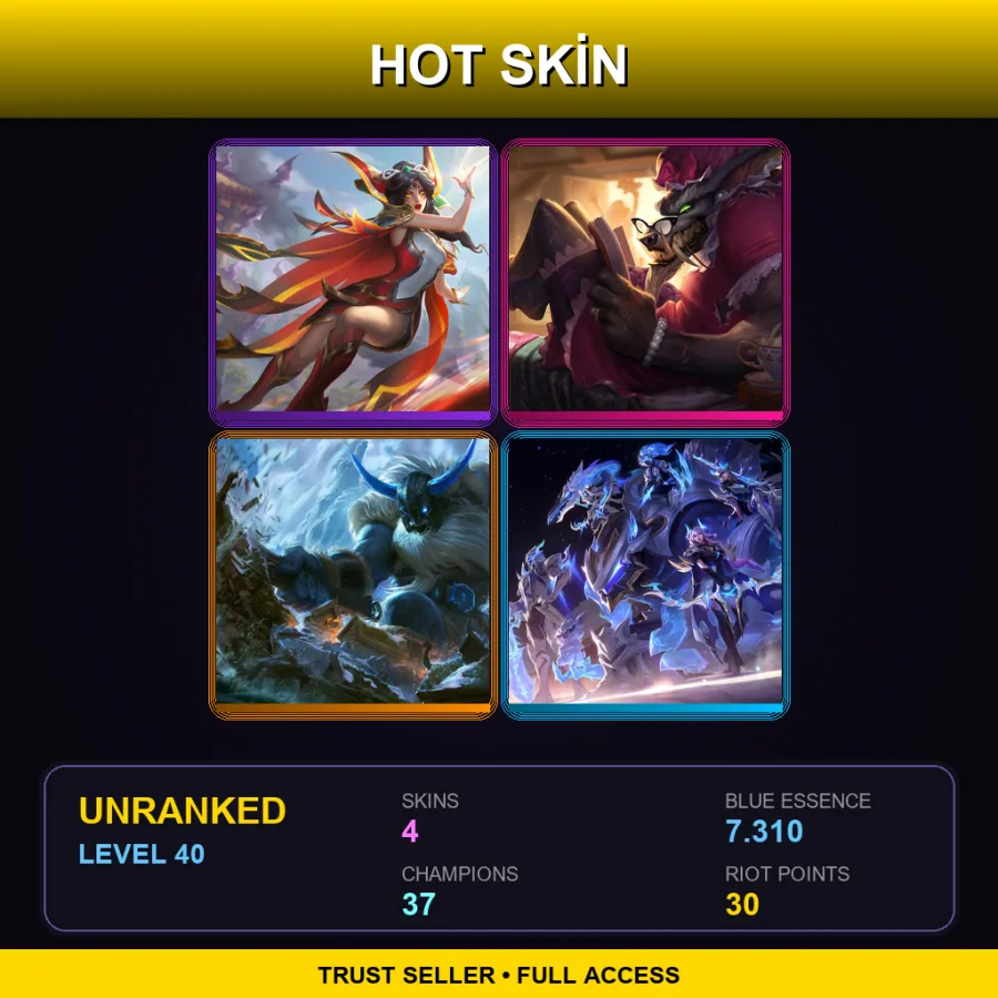 TR | Lv40 | Unranked | 4 Skin | 37 Champ
