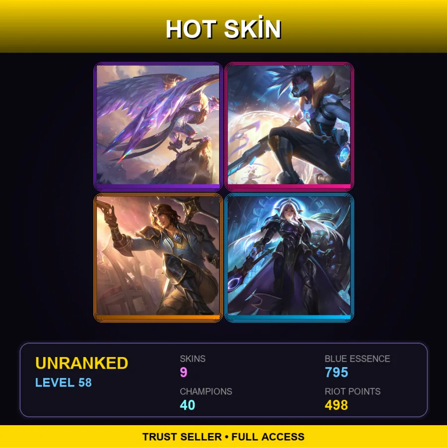 NA | Lv58 | Unranked | 9 Skin | 40 Champ