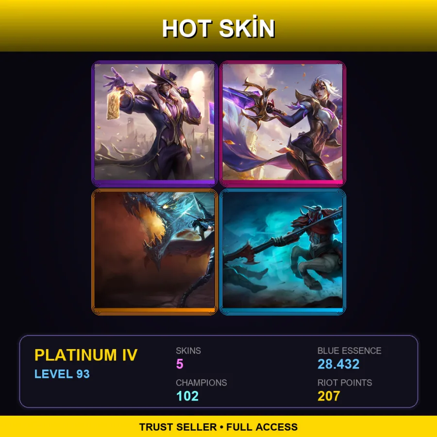JP | Lv93 | Platinum IV | 5 Skin | 102 Champ