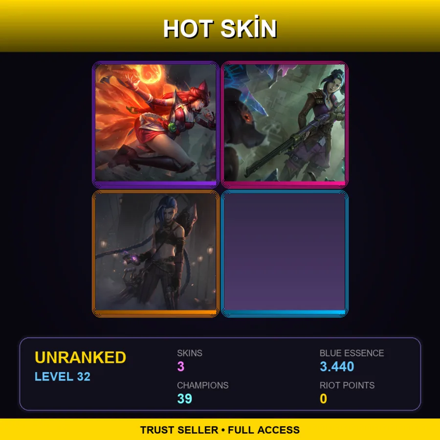 NA | Lv32 | Unranked | 3 Skin | 39 Champ — Unranked / Smurf League of Legends