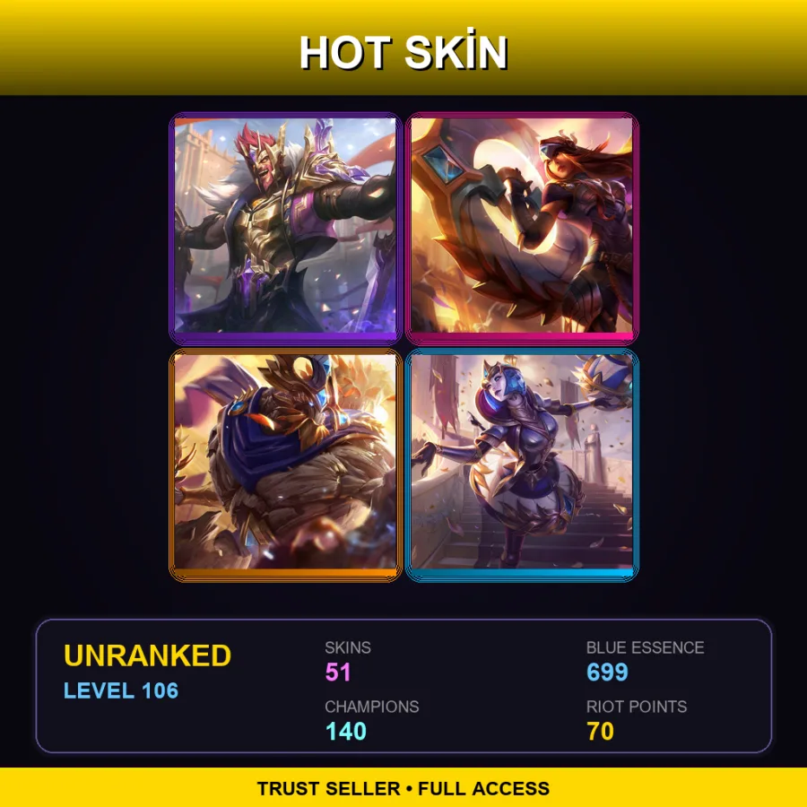 EUW | Lv106 | Unranked | 51 Skin | 140 Champ — Red Riding Annie