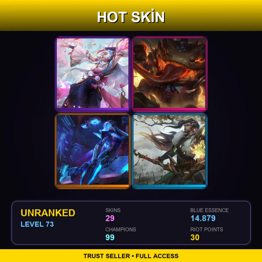 NA | Lv73 | Unranked | 29 Skin | 99 Champ