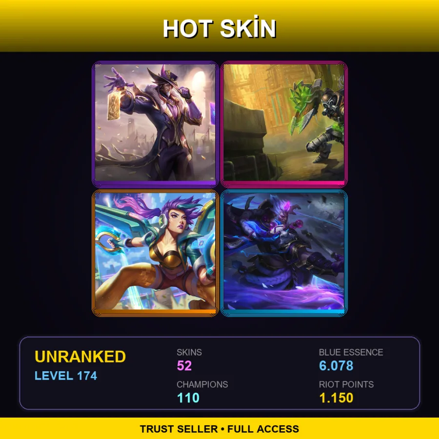 TR | Lv174 | Unranked | 52 Skin | 110 Champ — Psyops Ezreal