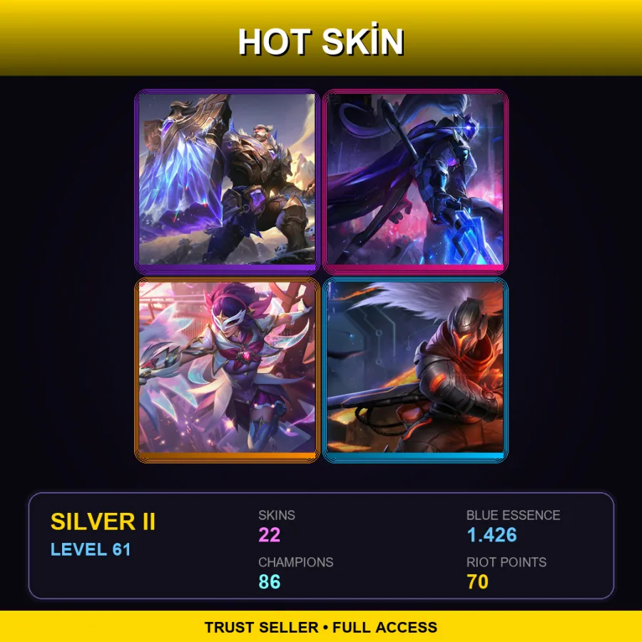 NA | Lv61 | Silver II | 22 Skin | 86 Champ
