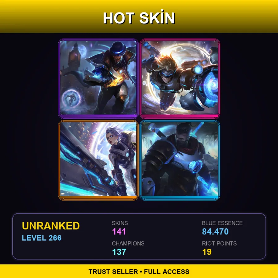 LAN | Lv266 | Unranked | 141 Skin | 137 Champ — Safari Caitlyn