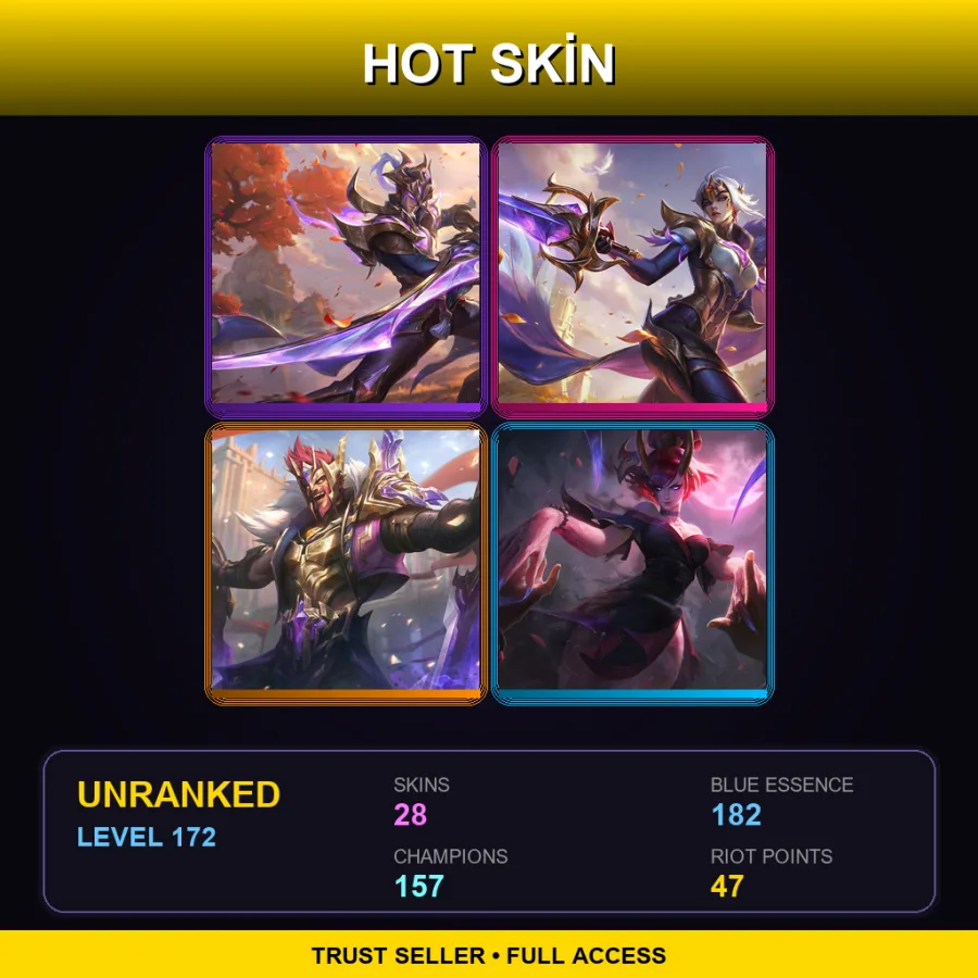 EUNE | Lv172 | Unranked | 28 Skin | 157 Champ
