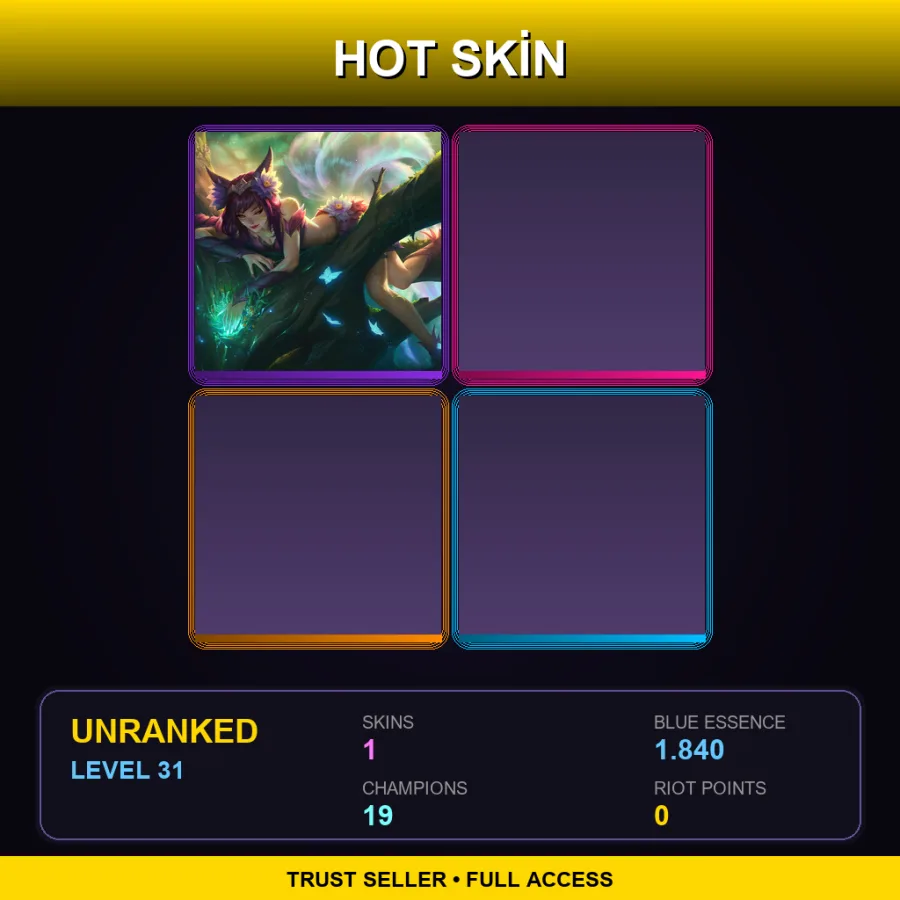 LAN | Lv31 | Unranked | 1 Skin | 19 Champ