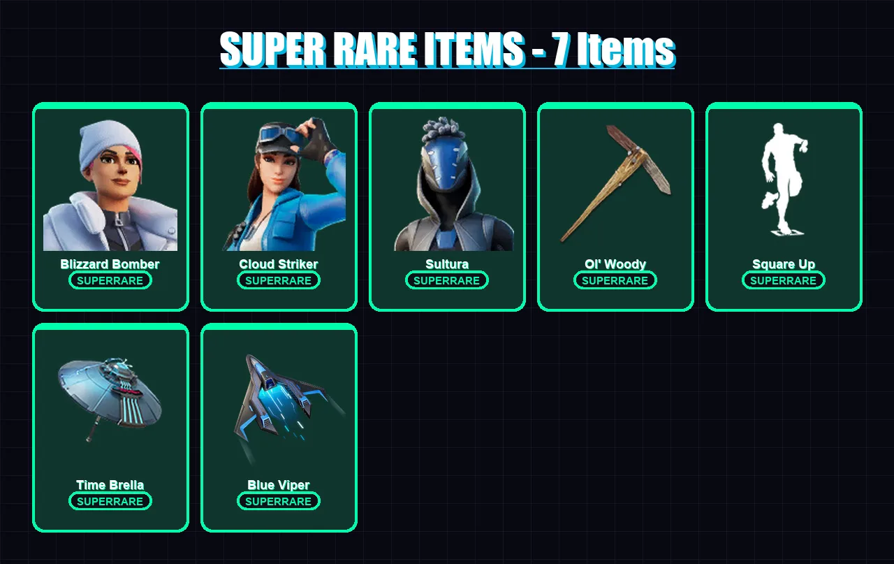 [PC] | Blizzard Bomber | Cloud Striker | Sultura | The Imagined | Son Goku | 58 skin | 76 pickaxe | 46 emote | 57 glider | Lv699
