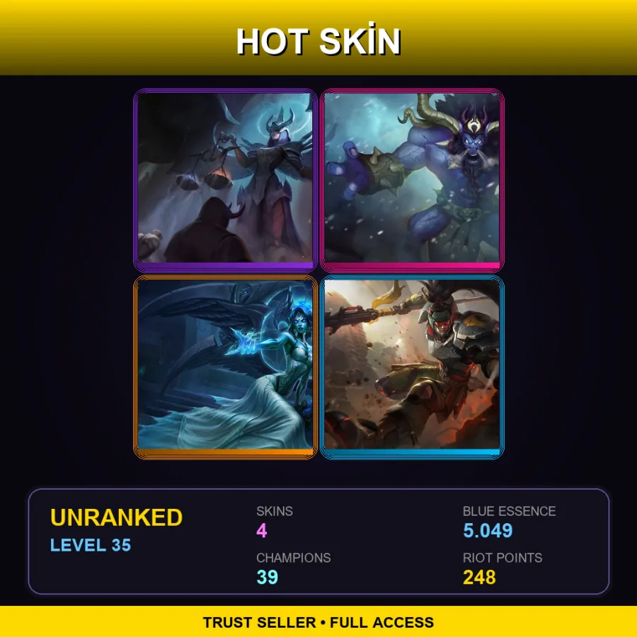 LAN | Lv35 | Unranked | 4 Skin | 39 Champ — Judgment Kayle