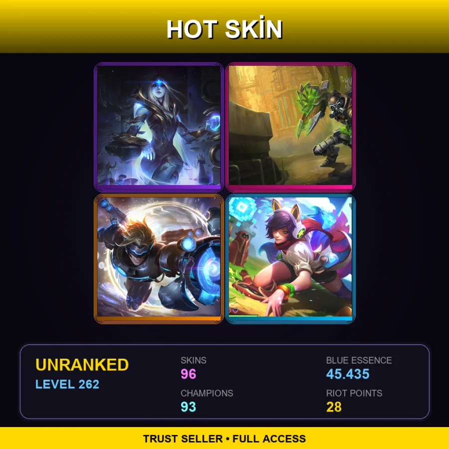 NA | Lv262 | Unranked | 96 Skin | 93 Champ