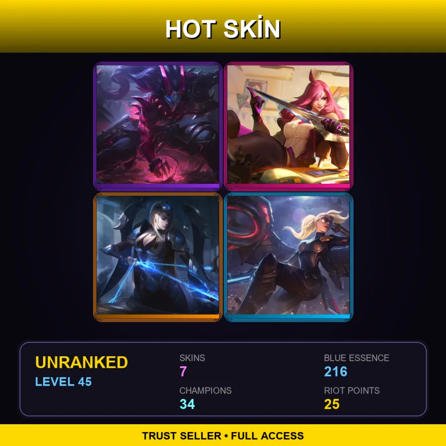 LAS | Lv45 | Unranked | 7 Skin | 34 Champ