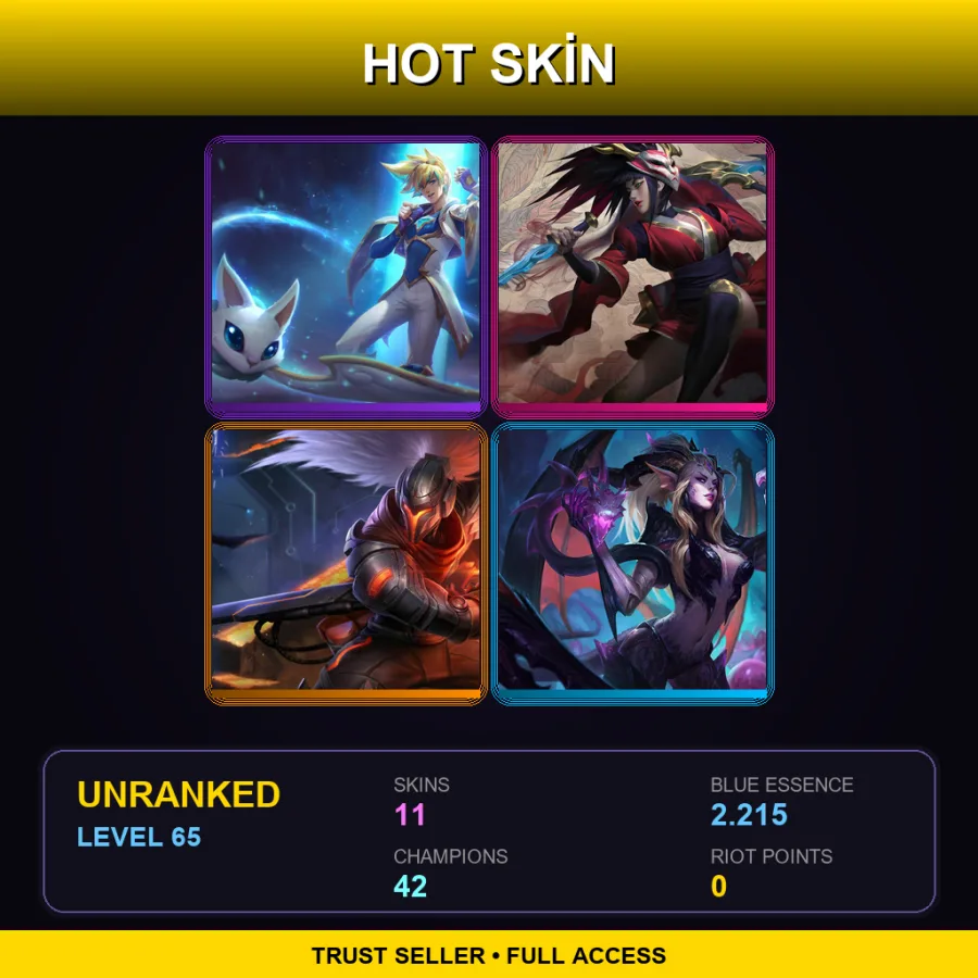 LAN | Lv65 | Unranked | 11 Skin | 42 Champ