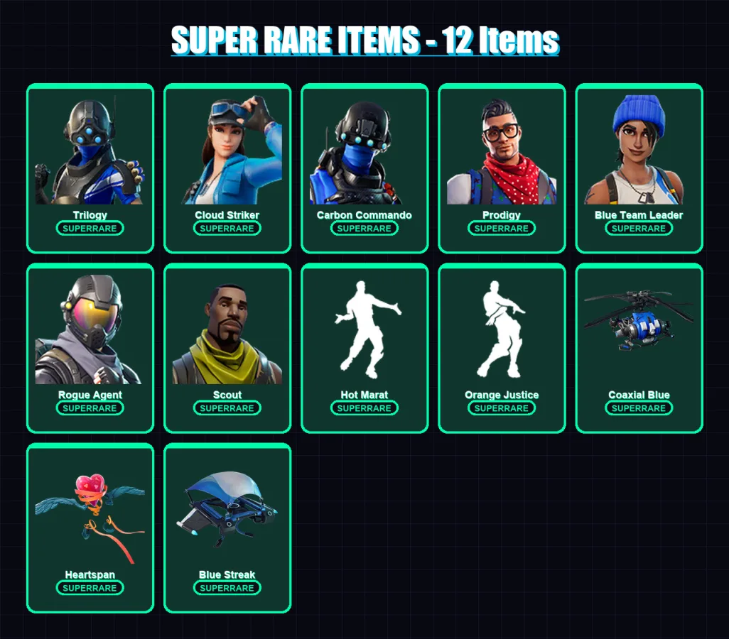 [PC/XBOX/PSN] | Trilogy | Cloud Striker | Carbon Commando | Prodigy | Blue Team Leader | 16 skin | 27 pickaxe | 36 emote | 32 glider | Lv453 — Fortnite account