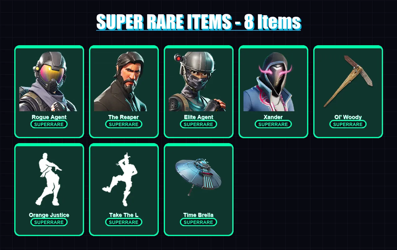 [PC/XBOX] | Rogue Agent | The Reaper | Elite Agent | Xander | Sentinel | 90 skin | 92 pickaxe | 89 emote | 84 glider | Lv939 — Fortnite account