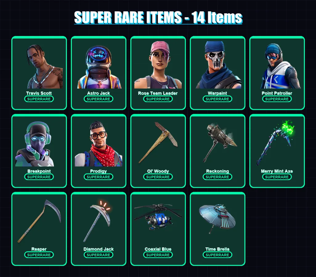 [PC/XBOX/PSN] | Travis Scott | Astro Jack | Rose Team Leader | Warpaint | Point Patroller | 107 skin | 101 pickaxe | 103 emote | 98 glider | Lv1206 — Fortnite account