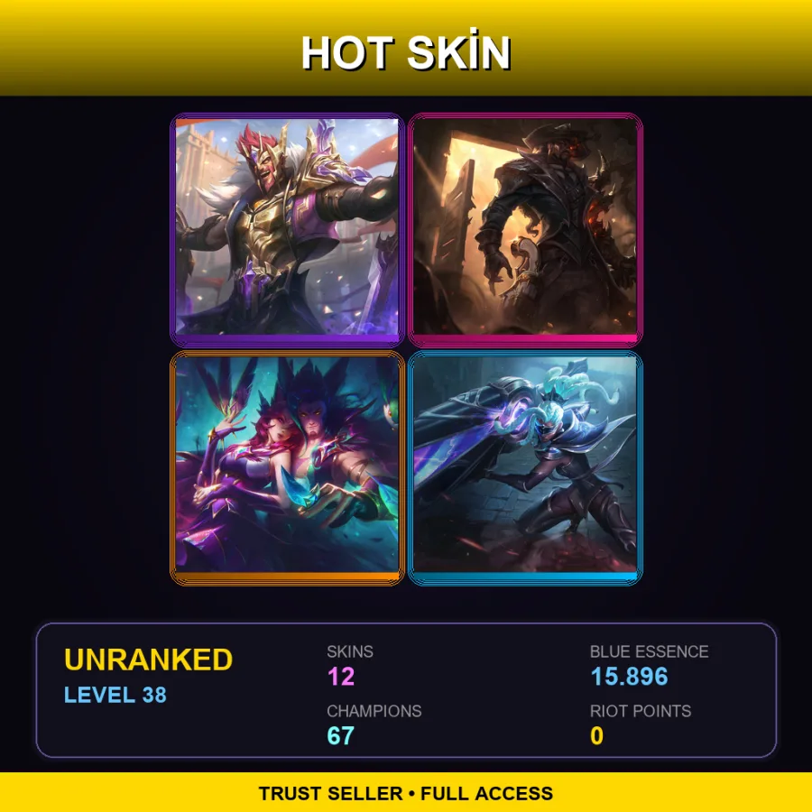 TR | Lv38 | Unranked | 12 Skin | 67 Champ
