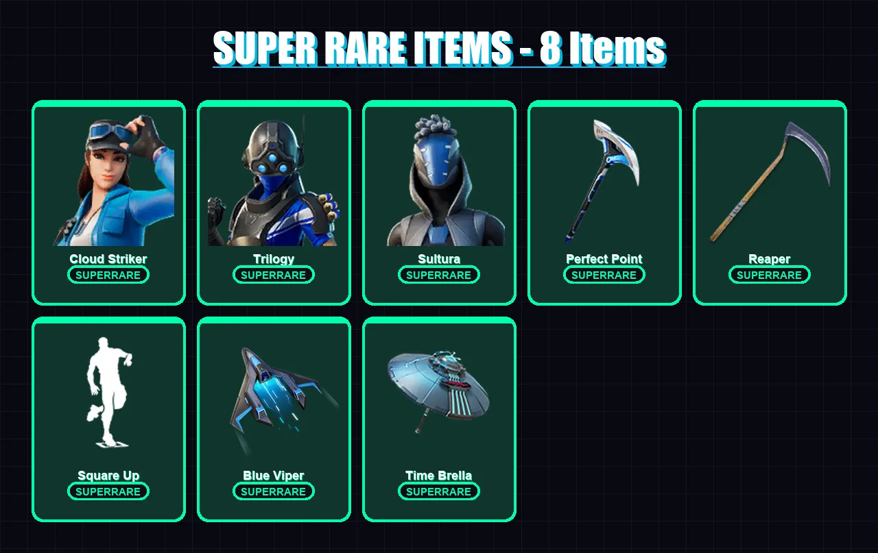 [PS4/PS5/XBOX/PC] | Cloud Striker | Trilogy | Sultura | Mandalorian | Midas | 114 skin | 157 pickaxe | 148 emote | 126 glider | Lv1835