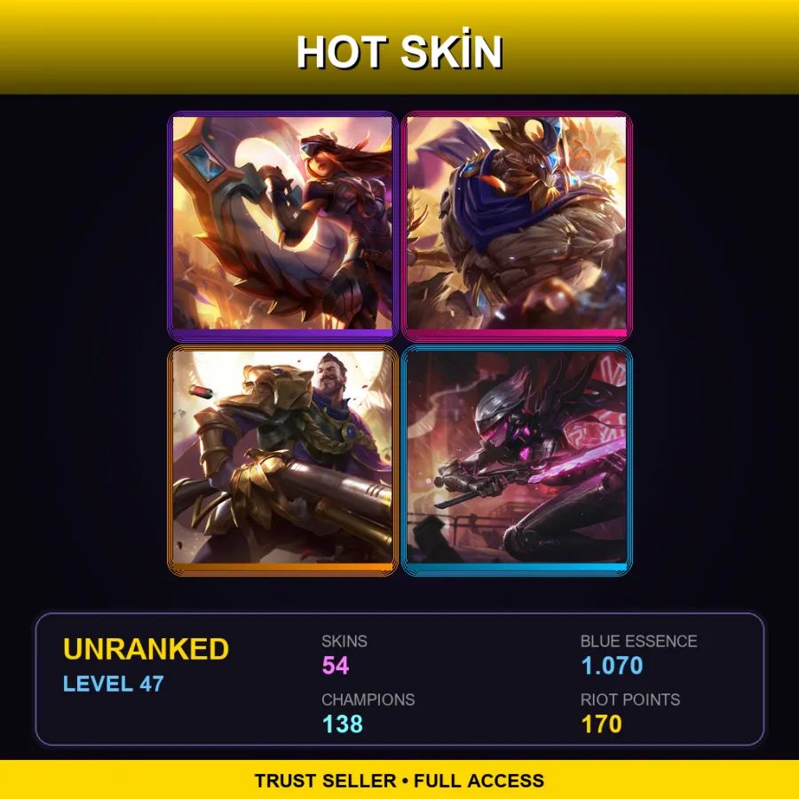 VN | Lv47 | Unranked | 54 Skin | 138 Champ