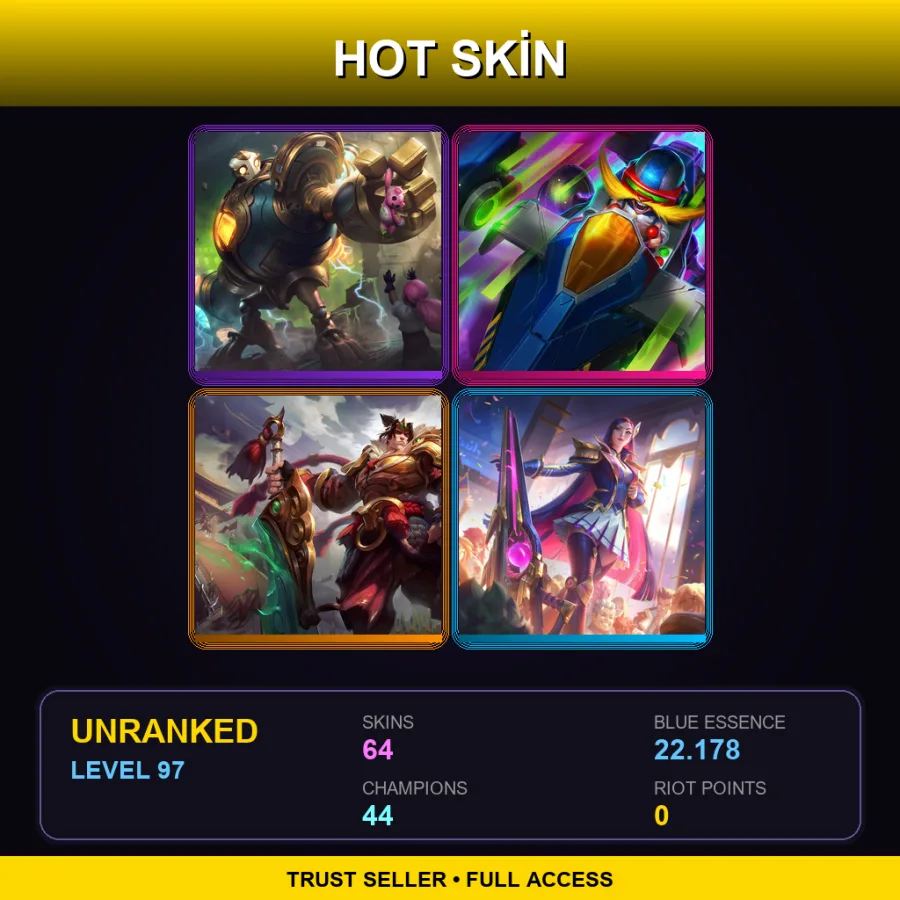 SG | Lv97 | Unranked | 64 Skin | 44 Champ