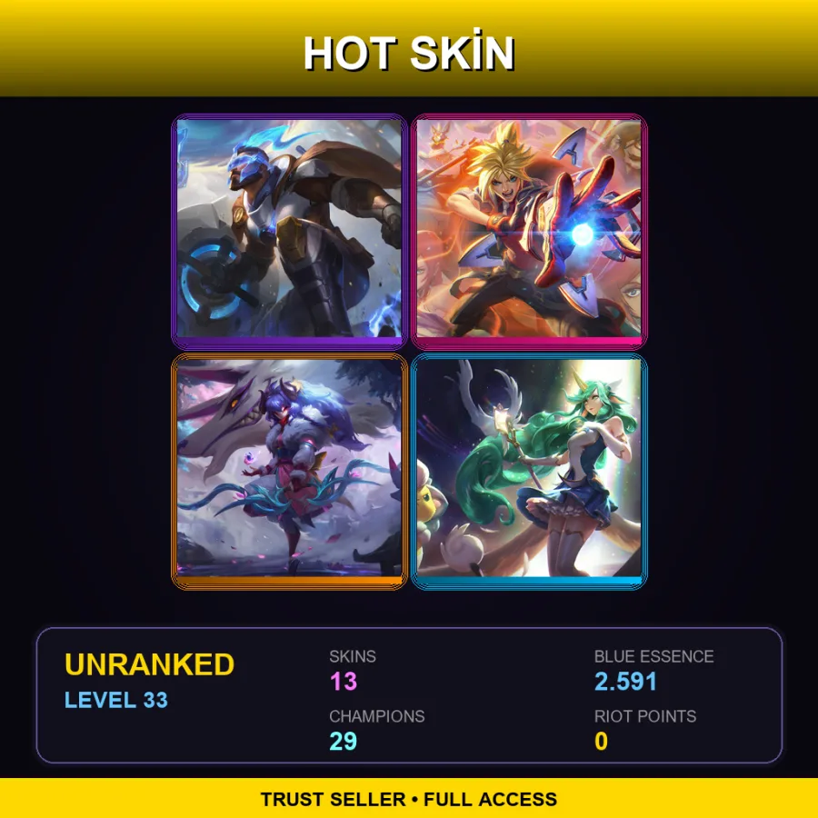 VN | Lv33 | Unranked | 13 Skin | 29 Champ