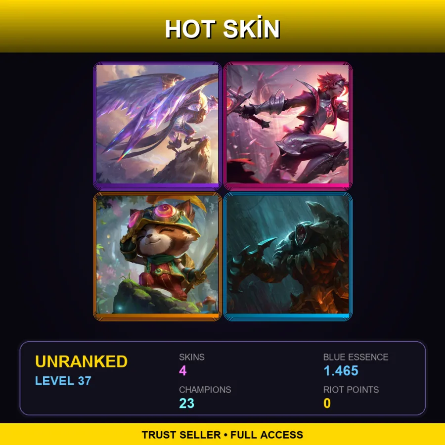 NA | Lv37 | Unranked | 4 Skin | 23 Champ