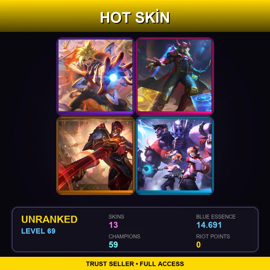 EUW | Lv69 | Unranked | 13 Skin | 59 Champ — Dawnbringer Vex