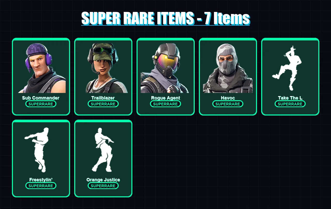 [PC/XBOX/PSN] | Sub Commander | Trailblazer | Rogue Agent | Havoc | Ragnarok | 27 skin | 17 pickaxe | 26 emote | 19 glider | Lv276