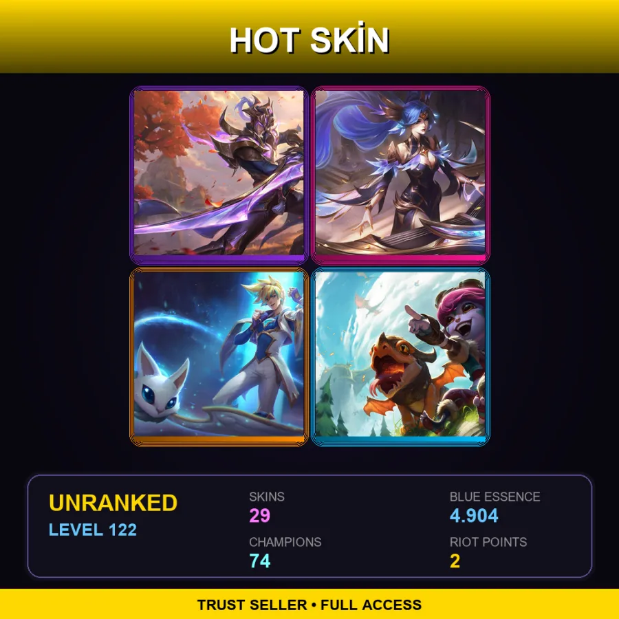 SG | Lv122 | Unranked | 29 Skin | 74 Champ