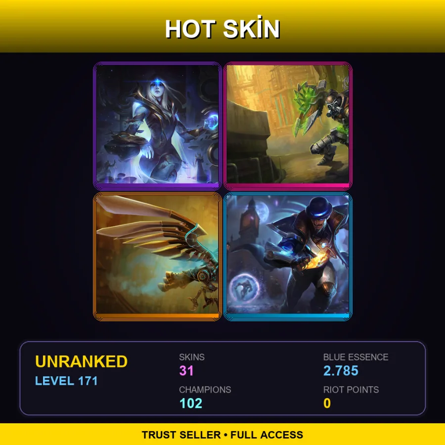 LAS | Lv171 | Unranked | 31 Skin | 102 Champ
