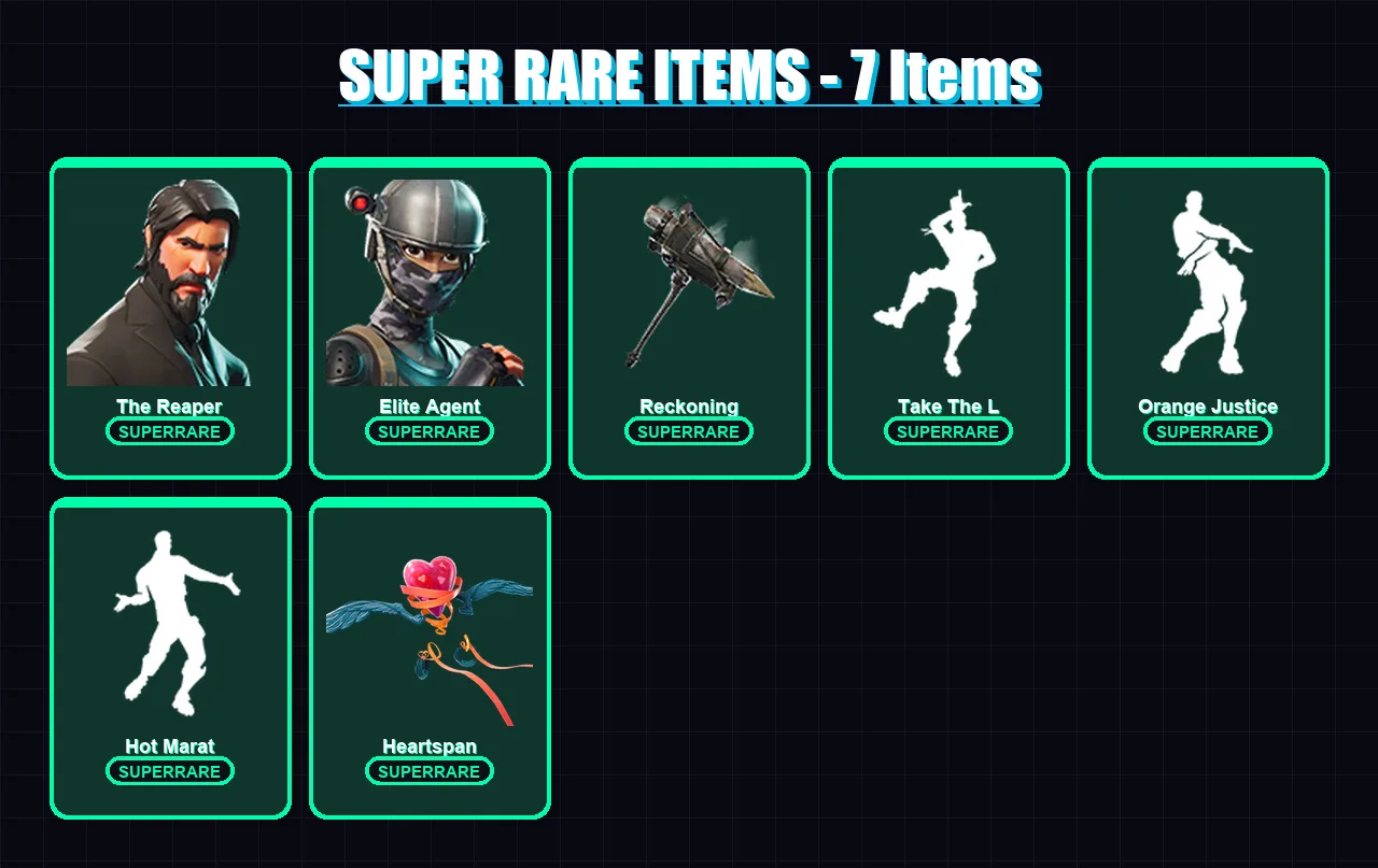 [PC/XBOX/PSN] | The Reaper | Elite Agent | The Ice King | Enforcer | Lynx | 48 skin | 27 pickaxe | 47 emote | 39 glider | Lv514
