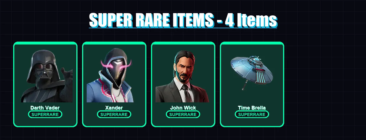 [PS4/PS5/XBOX/PC] | Darth Vader | Xander | John Wick | The Origin | Malik | 134 skin | 131 pickaxe | 103 emote | 118 glider | Lv1794