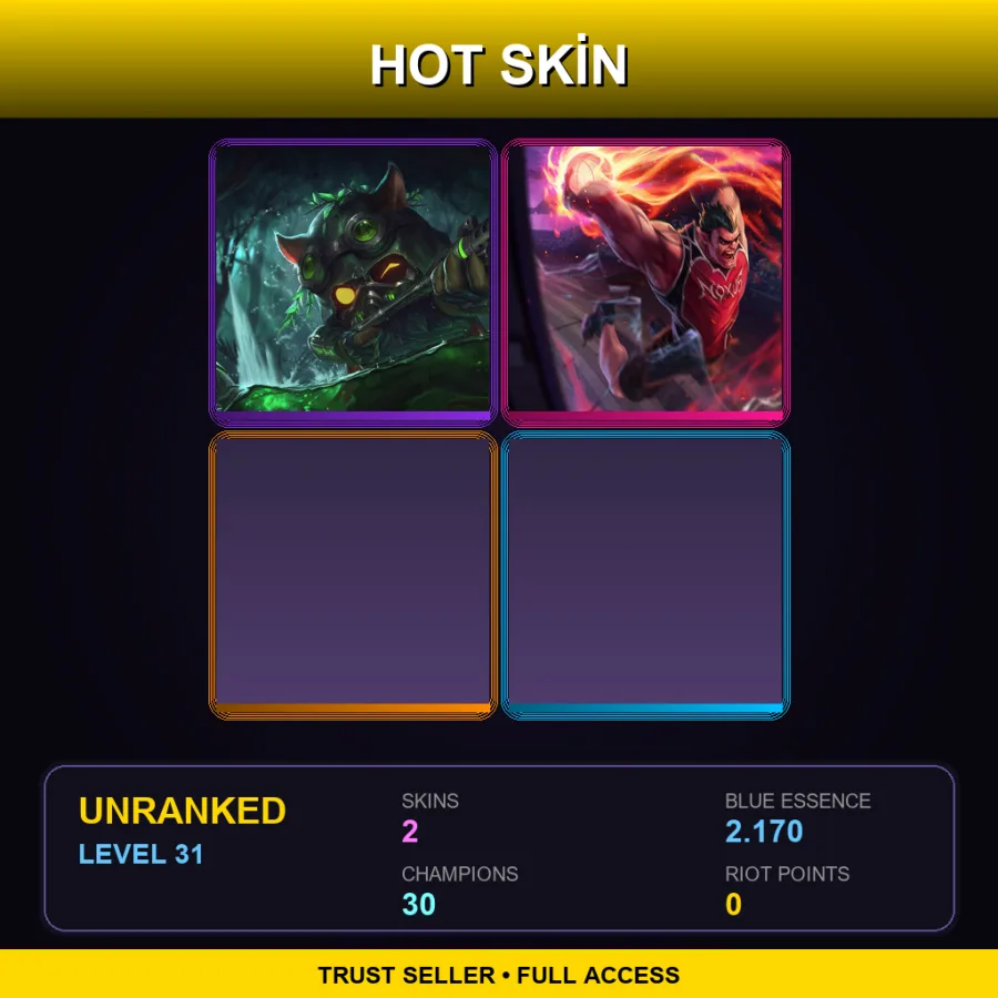 EUW | Lv31 | Unranked | 2 Skin | 30 Champ