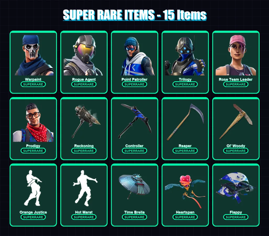 [PC/XBOX] | Warpaint | Rogue Agent | Point Patroller | Trilogy | Rose Team Leader | 88 skin | 72 pickaxe | 91 emote | 82 glider | Lv864 — Fortnite account