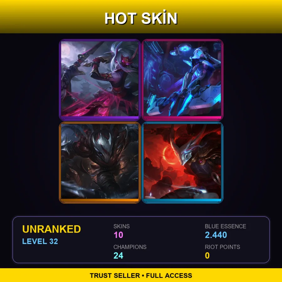 SG | Lv32 | Unranked | 10 Skin | 24 Champ — LoL account
