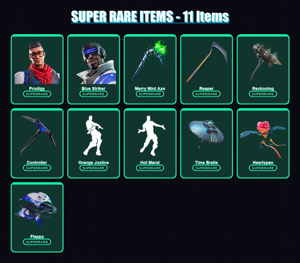 [PC/XBOX/PSN] | Prodigy | Blue Striker | Calamity | The Ice King | Zenith | 162 skin | 141 pickaxe | 131 emote | 100 glider | Lv1769