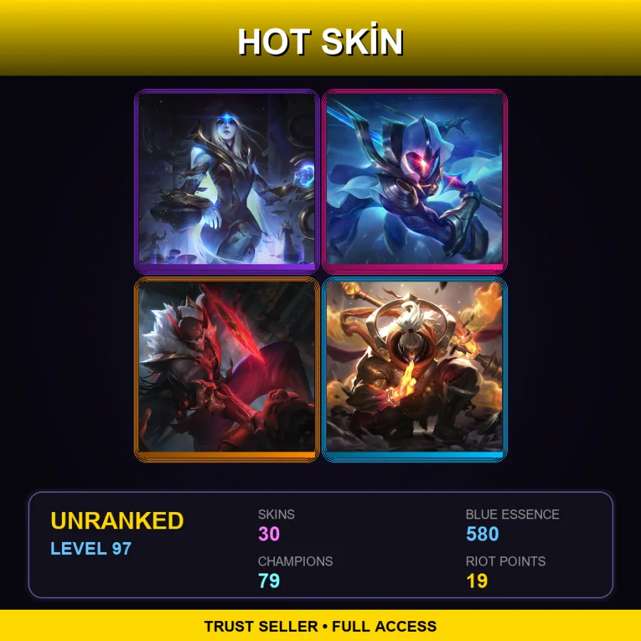 VN | Lv97 | Unranked | 30 Skin | 79 Champ — Molten Rammus