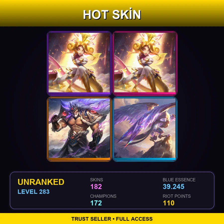LAS | Lv283 | Unranked | 182 Skin | 172 Champ