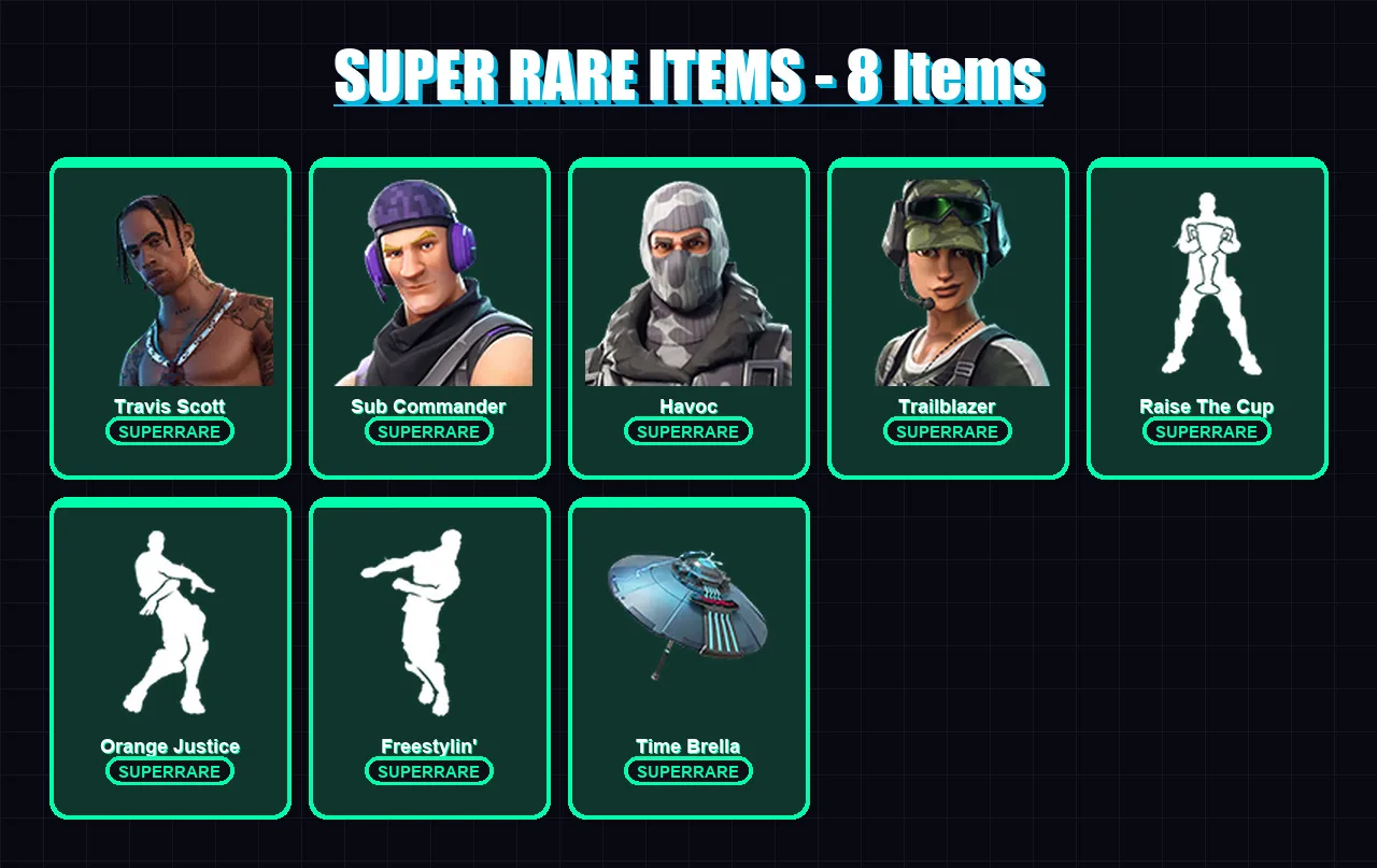 [PC] | Travis Scott | Sub Commander | Havoc | Trailblazer | Deadpool | 107 skin | 100 pickaxe | 106 emote | 91 glider | Lv1144 — Fortnite account