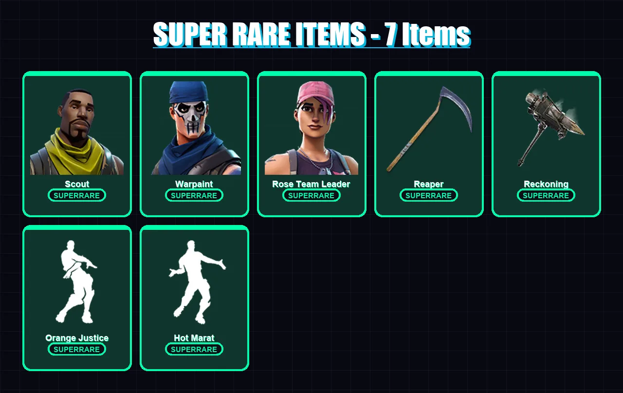 [PC/XBOX/PSN] | Scout | Warpaint | Rose Team Leader | Valor | Omen | 18 skin | 14 pickaxe | 17 emote | 17 glider | Lv166