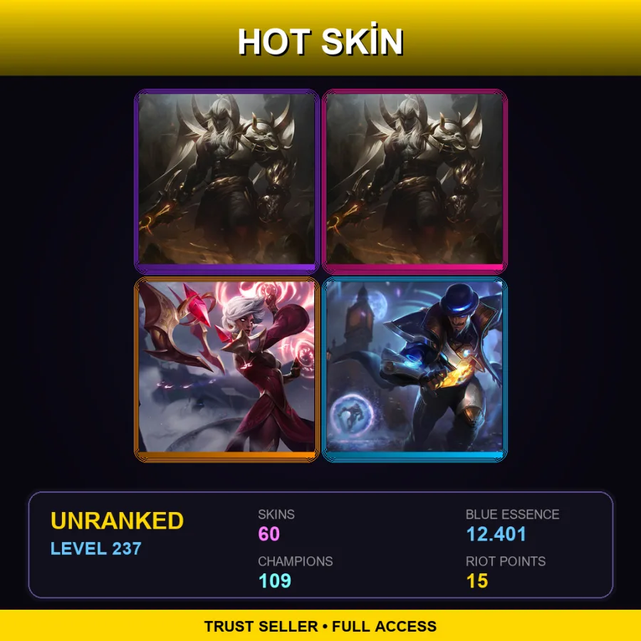 LAS | Lv237 | Unranked | 60 Skin | 109 Champ — Snow Day Gnar