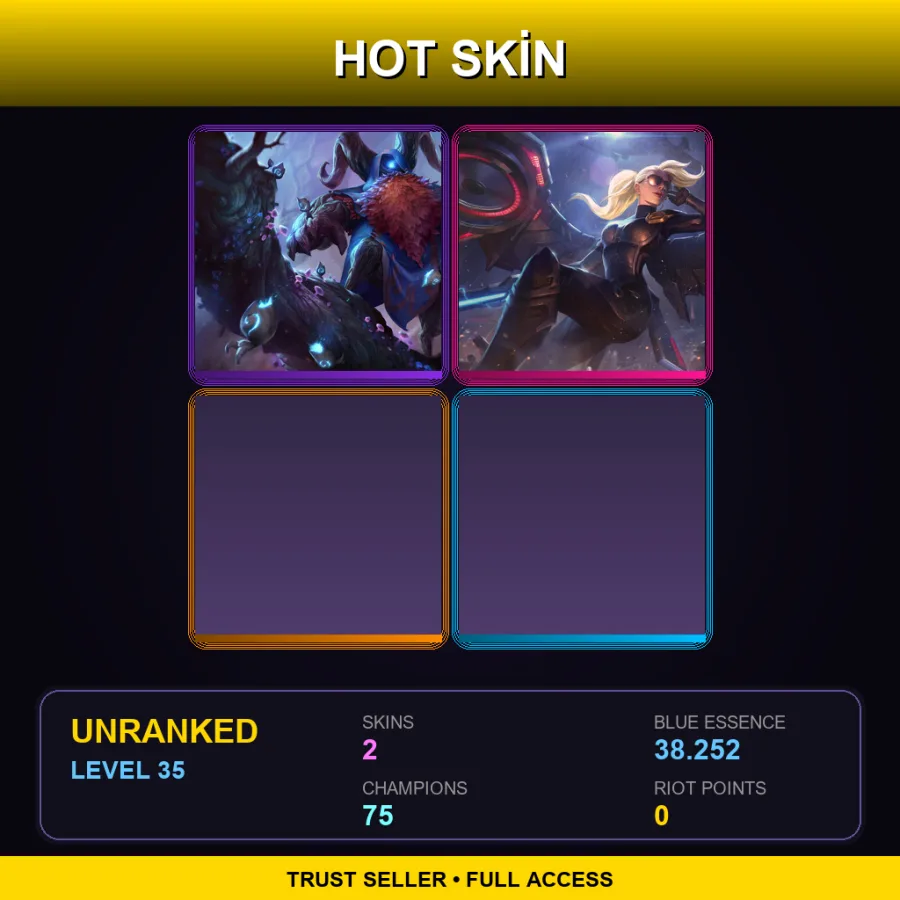 VN | Lv35 | Unranked | 2 Skin | 75 Champ