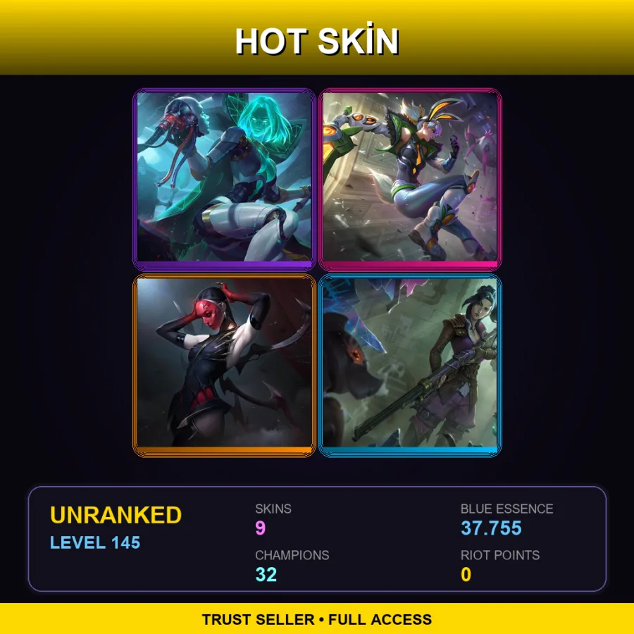 LAS | Lv145 | Unranked | 9 Skin | 32 Champ